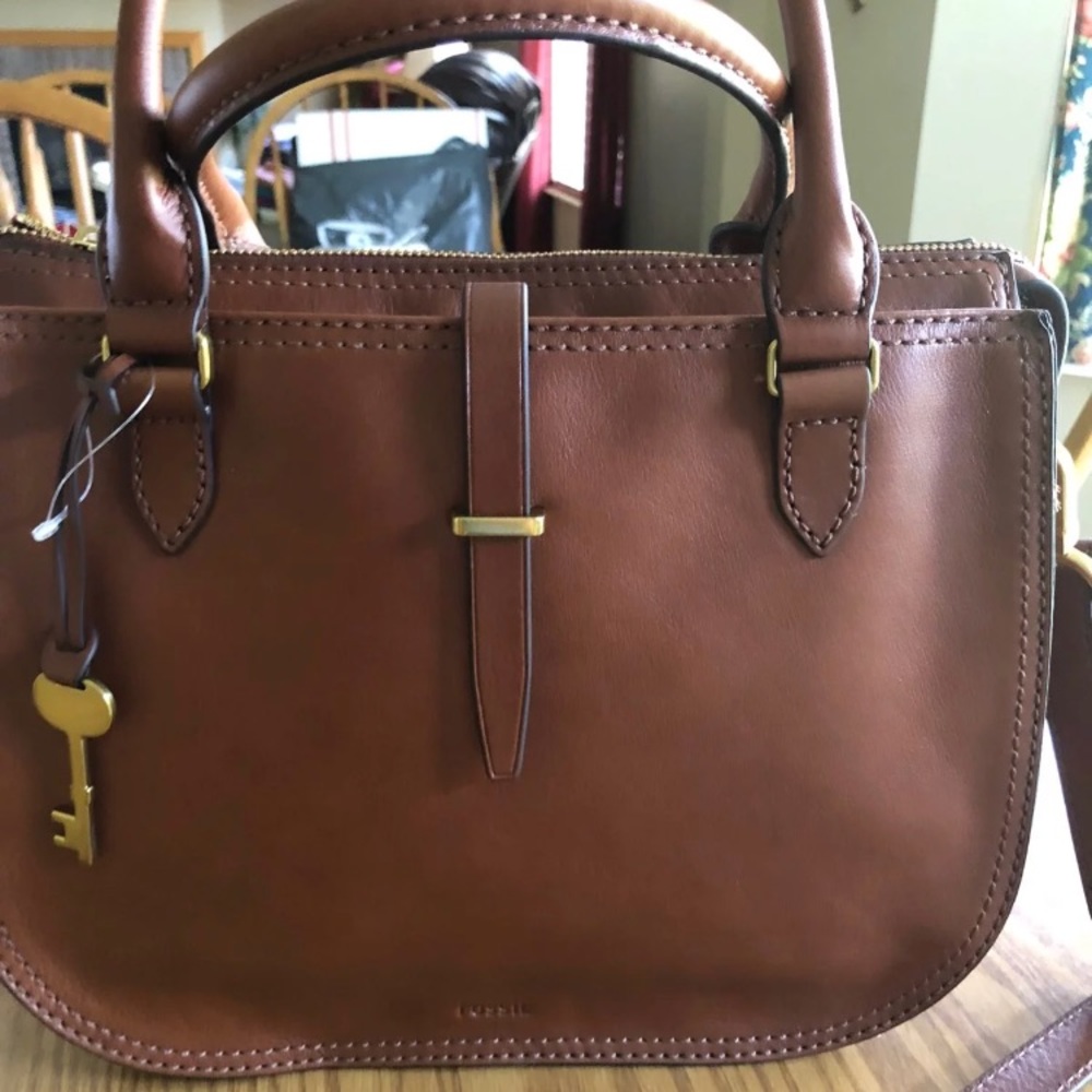 NWT Fossil Brown Leather Ryder Satchel